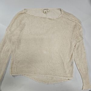 Denim & Supply Ralph Lauren Cream Open-Knit Scoop Neck Sweater